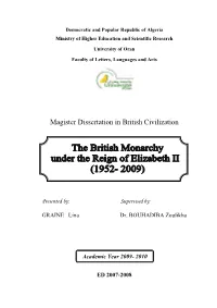 Magister Dissertation in British Civilization