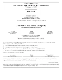 The New York Times Company (Exact Name of Registrant As Specified in Its Charter)