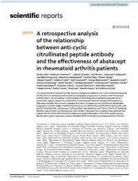 A Retrospective Analysis of the Relationship Between Anti-Cyclic