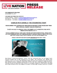 Charlie Puth Unveils “The Voicenotes Tour”