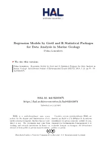 Regression Models by Gretl and R Statistical Packages for Data Analysis in Marine Geology Polina Lemenkova