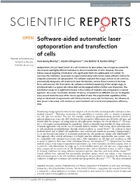 Software-Aided Automatic Laser Optoporation and Transfection of Cells