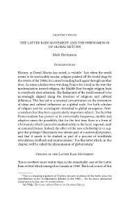 The Latter Rain Movement and the Phenomenon of Global Return