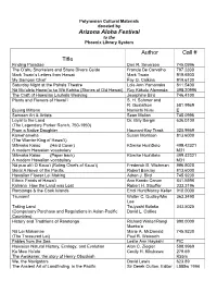 View List of the Then Polynesian Collection at the Phoenix Library