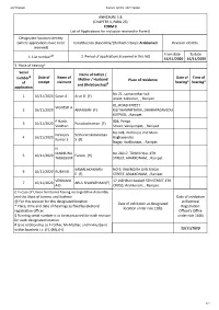 ANNEXURE 5.8 (CHAPTER V, PARA 25) FORM 9 List of Applica Ons For