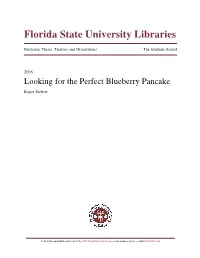 Looking for the Perfect Blueberry Pancake Roger Siebert
