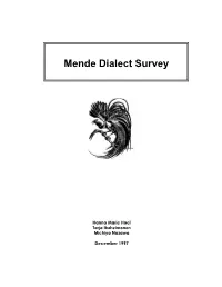 Mende Dialect Survey