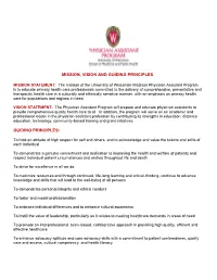 Mission, Vision and Guiding Principles