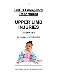 Upper Limb Injuries