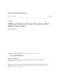 Williston: Treatise on the Law of Contracts, Third Edition, Vols. I and 2 Michael Leo Looney