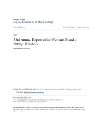 53Rd Annual Report of the Woman's Board of Foreign Missions