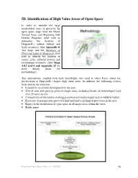 5B. Identification of High Value Areas of Open Space