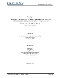 Camx MULTIPROCESSING CAPABILITY for COMPUTER CLUSTERS USING the MESSAGE PASSING INTERFACE (MPI) PROTOCOL