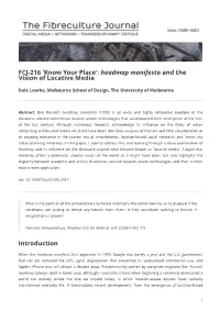 Headmap Manifesto and the Vision of Locative Media