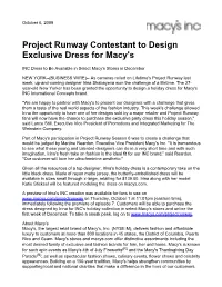 Project Runway Contestant to Design Exclusive Dress for Macy's