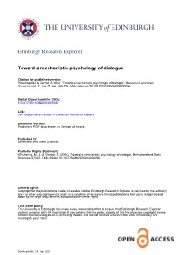 Toward a Mechanistic Psychology of Dialogue