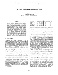 An Axiom System for Feedback Centralities
