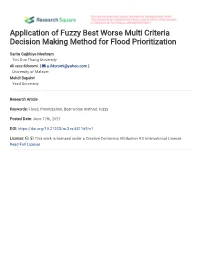 Application of Fuzzy Best Worse Multi Criteria Decision Making Method for Flood Prioritization