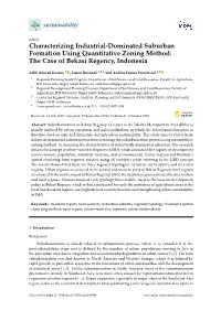 Characterizing Industrial-Dominated Suburban Formation Using Quantitative Zoning Method: the Case of Bekasi Regency, Indonesia