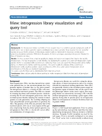 Introgression Library Visualization and Query Tool Christopher a Bottoms1*, Sherry Flint-Garcia1,2, Michael D Mcmullen1,2 from Seventh Annual MCBIOS Conference