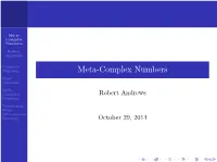 Meta-Complex Numbers Dual Numbers