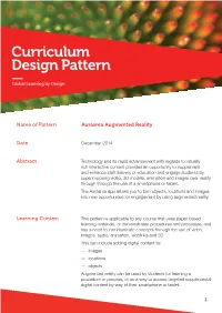 Name of Pattern Aurasma Augmented Reality Date Abstract Learning