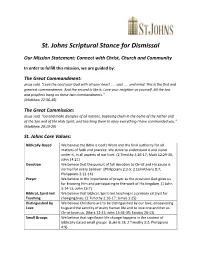 St. Johns Scriptural Stance for Dismissal