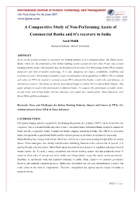 A Comparative Study of Non-Performing Assets of Commercial Banks and It's Recovery in India