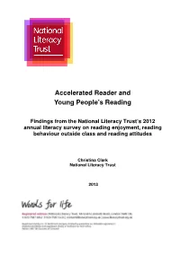 Accelerated Reader and Young People's Reading