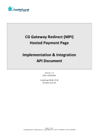 CG Gateway Redirect (MPI) Hosted Payment Page