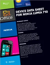 Device Data Sheet for Nokia Lumia 710