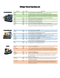 Hcmaps' Marvel Team Base List