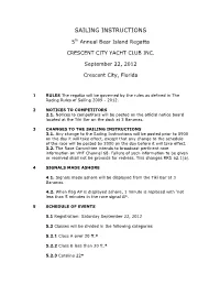 Sailing Instructions