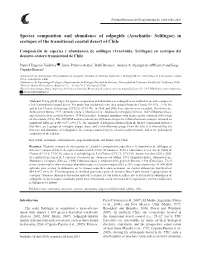 Species Composition and Abundance of Solpugids (Arachnida: Solifugae) in Ecotopes of the Transitional Coastal Desert of Chile