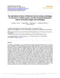 An Optimized Scheme of Lettered Marine Isotope Substages for the Last 1.0 Million Years, and the Climatostratigraphic Nature of Isotope Stages and Substages
