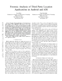 Forensic Analysis of Third Party Location Applications in Android and Ios
