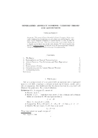 Generalized Abstract Nonsense: Category Theory and Adjunctions