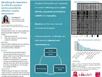 Identifying the Importance of Cultural Ecosystem Services Provided by Gibraltar's Marine Environment