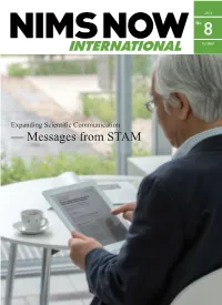 — Messages from STAM 02 NIMS NOW International 2013 October Expanding Scientifi C Communication — Messages from STAM