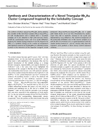 Synthesis and Characterization of a Novel Triangular Rh2au Cluster