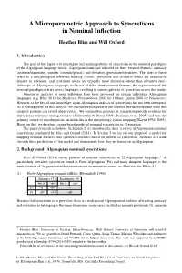 A Microparametric Approach to Syncretisms in Nominal Inflection