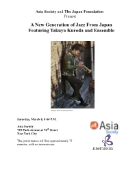 A New Generation of Jazz from Japan Featuring Takuya Kuroda and Ensemble