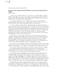 Administration of Barack Obama, 2016 Remarks On