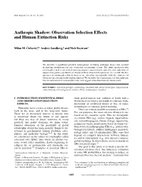 Anthropic Shadow: Observation Selection Effects and Human Extinction Risks