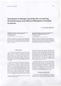 Assessment of Damage Caused by the Coconut Bug Pseudotheraptus Wayi (Brown) (Hemiptera: Coreidae) on Guavas