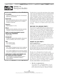 Backyard Bioblitz