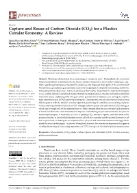 Capture and Reuse of Carbon Dioxide (CO2) for a Plastics Circular Economy: a Review