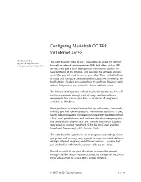 Configuring Macintosh Ot/Ppp for Internet Access