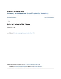 Editorial Preface to This Volume