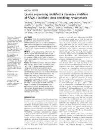 Exome Sequencing Identified a Missense Mutation of EPS8L3 In